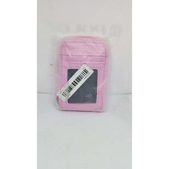 Pink Leather Mini Credit Card Case Card Slot Card Holder Wallet with ID Window - Picture 16 of 16
